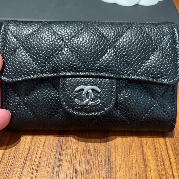 Chanel Classic Cardholder - Black with Silver Hardware - Picture 2 of 5